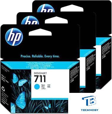 Картридж HP CZ134A 711 голубой 3шт