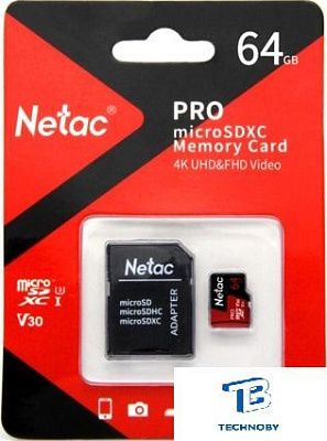 Карта памяти Netac 64GB NT02P500PRO-064G-R